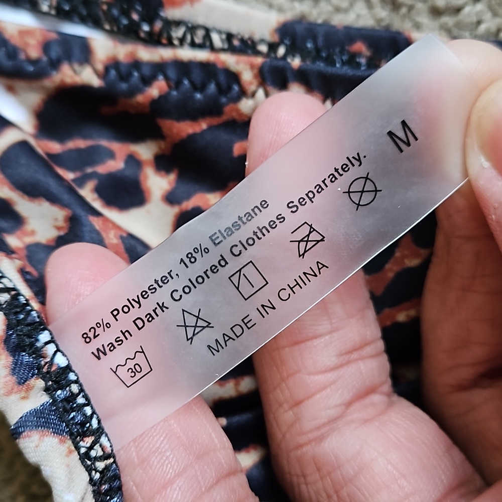 Leopard Drawstring Bikini Swimsuit (S & M) - Picture 5 of 9